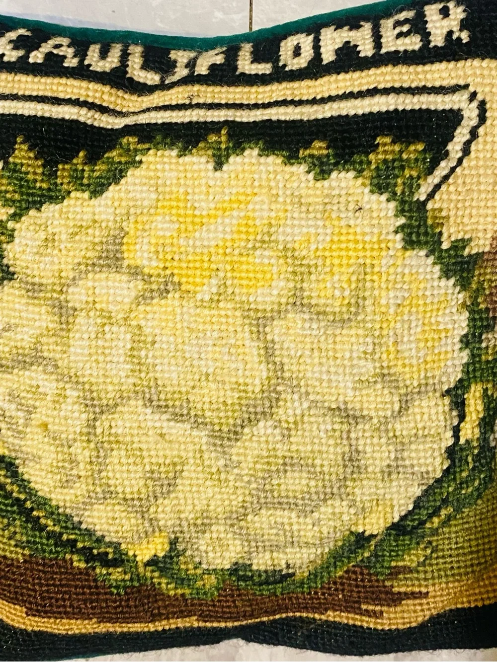 Vintage Emperial Elegance Wool Needlepoint Decorative Pillows Cottagecore